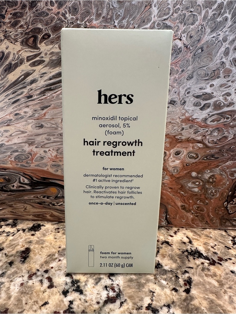 Hers Minoxidil Topical Aerosol, 5% (Foam) hair regrowth treatment, sealed box